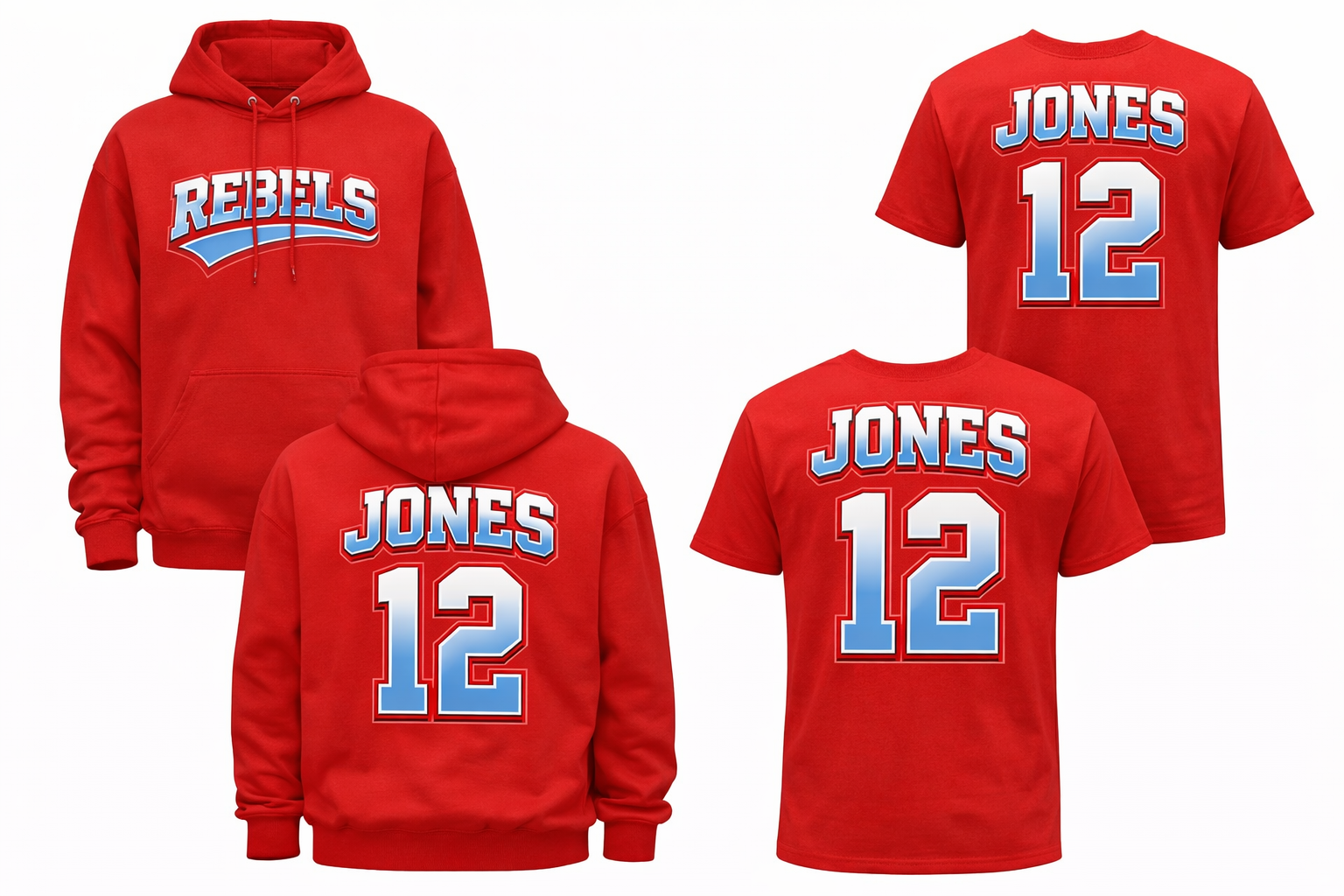 REBELS TEAM HOODED SWEATSHIRT & T-SHIRT