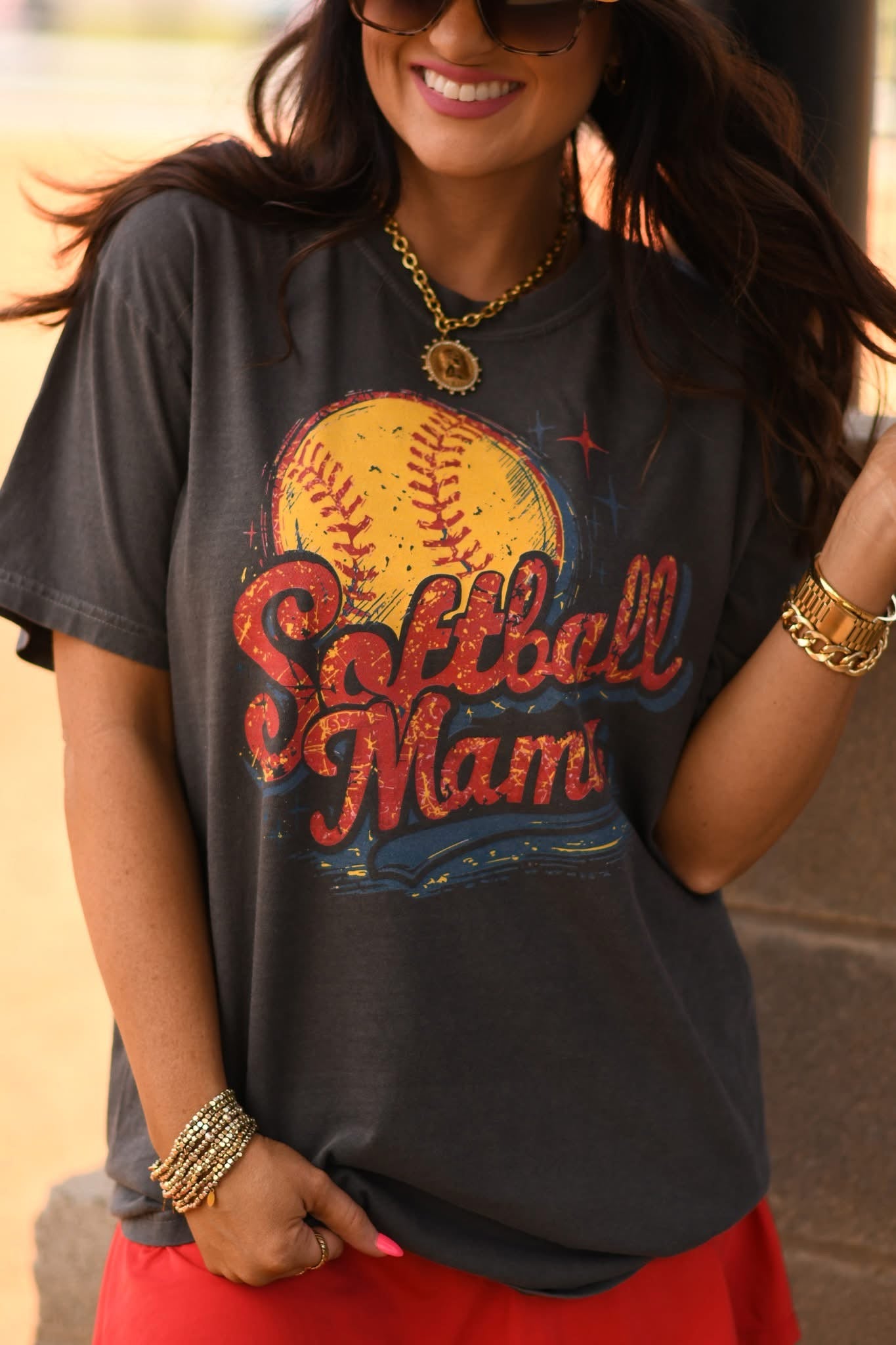 Softball Mama Vintage T-Shirt